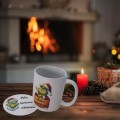 Podkładka pod kubek drewniana GRINCH zestaw podkładki na stół białe 5SZT