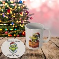Zestaw Kubek i Podkładka pod kubek GRINCH zestaw świąteczny na stół białe
