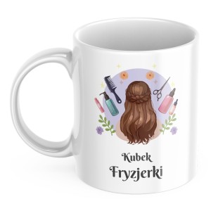 PREZENT KUBEK SUBLIMACJA 330ML NADRUK FRYZJERSKI FRYZJER SALON NA UROZINY IMIENINY ŚWIĘTA