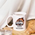 KUBEK SUBLIMACJA 330ML ŚMIESZNY NADRUK  DLA MECHANIKA FIAT MALUCH