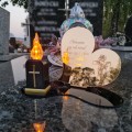 Znicz LED STATUETKA Złota NA CMENTARZ GRÓB DUŻA wieczna lampka nagrobna