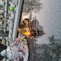 Znicz LED STATUETKA Złota NA CMENTARZ GRÓB DUŻA wieczna lampka nagrobna