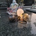 Znicz LED STATUETKA Złota NA CMENTARZ GRÓB DUŻA wieczna lampka nagrobna