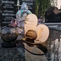 Znicz LED STATUETKA Złota NA CMENTARZ GRÓB DUŻA wieczna lampka nagrobna