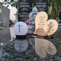 Znicz LED STATUETKA Złota NA CMENTARZ GRÓB DUŻA wieczna lampka nagrobna