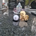 Znicz LED STATUETKA Złota NA CMENTARZ GRÓB DUŻA wieczna lampka nagrobna