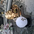 Znicz LED STATUETKA Złota NA CMENTARZ GRÓB DUŻA wieczna lampka nagrobna