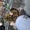 Znicz LED STATUETKA Złota NA CMENTARZ GRÓB DUŻA wieczna lampka nagrobna
