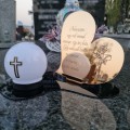 Znicz LED STATUETKA Złota NA CMENTARZ GRÓB DUŻA wieczna lampka nagrobna