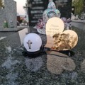 Znicz LED STATUETKA Złota NA CMENTARZ GRÓB DUŻA wieczna lampka nagrobna