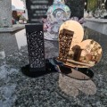 Znicz LED STATUETKA Złota NA CMENTARZ GRÓB DUŻA wieczna lampka nagrobna