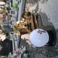 Znicz LED STATUETKA Złota NA CMENTARZ GRÓB DUŻA wieczna lampka nagrobna