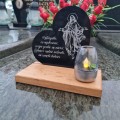 SOLARNY ZNICZ LED STATUETKA NA CMENTARZ GRÓB DUŻA DĄB