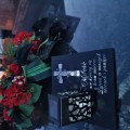 Solarny znicz LED STATUETKA NA CMENTARZ GRÓB DUŻA wieczna lampka nagrobna