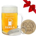ZESTAW KUFEL DO PIWA Z GRAWEREM BRELOK PREZENT DLA FACETA NIEGO TATY MĘŻA