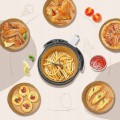 WKŁAD PAPIEROWY DO FRYTKOWNICY BEZTŁUSZCZOWEJ AIR FRYER Okrągły Biały 50szt