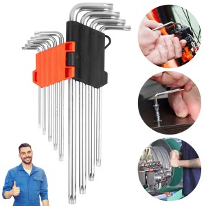 ZESTAW KLUCZY IMBUSOWYCH TORX T10-T50 Komplet Imbus Długie Dwie Strony 9szt