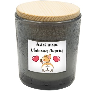 SZARA ŚWIECZKA ZAPACHOWA PREZENT DLA NIEJ NA WALENTYNKI DZIEŃ KOBIET