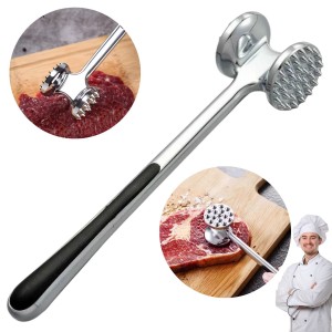 METALOWY TŁUCZEK DO MIĘSA STEKÓW Stalowy Młotek Dwustronny Ciężki 22cm