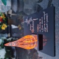 ZNICZ DLA RODZICÓW podstawka na cmentarz grób PŁOMIEŃ LED wieczny lampion