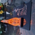 ZNICZ DLA MAMY podstawka na cmentarz grób PŁOMIEŃ LED wieczny lampion