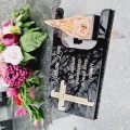 DEKORACJA na grób ZNICZ podstawka na cmentarz LAMPKA LED wieczna latarenka