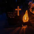 DEKORACJA na grób ZNICZ podstawka na cmentarz LAMPKA LED wieczna latarenka