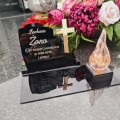 DEKORACJA na grób ZNICZ podstawka na cmentarz LAMPKA LED wieczna latarenka