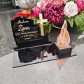 DEKORACJA na grób ZNICZ podstawka na cmentarz LAMPKA LED wieczna latarenka
