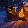 DEKORACJA na grób ZNICZ podstawka na cmentarz LAMPKA LED wieczna latarenka