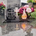 DEKORACJA na grób ZNICZ podstawka na cmentarz LAMPKA LED wieczna latarenka
