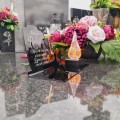 DEKORACJA na grób ZNICZ podstawka na cmentarz LAMPKA LED wieczna latarenka
