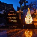 DEKORACJA na grób ZNICZ podstawka na cmentarz LAMPKA LED wieczna latarenka