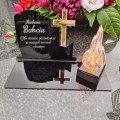 DEKORACJA na grób ZNICZ podstawka na cmentarz LAMPKA LED wieczna latarenka