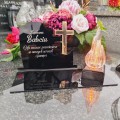 DEKORACJA na grób ZNICZ podstawka na cmentarz LAMPKA LED wieczna latarenka