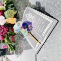 Podstawka na cmentarz GRAWEROWANY ZNICZ dekoracja na grób WIECZNA RÓŻA