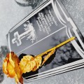 Podstawka na cmentarz GRAWEROWANY ZNICZ dekoracja na grób WIECZNA RÓŻA