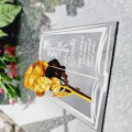DEKORACJA na grób GRAWEROWANY ZNICZ podstawka na cmentarz RÓŻA DLA DZIADKA