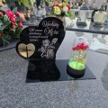 DEKORACJA na grób GRAWEROWANY ZNICZ podstawka na cmentarz RÓŻA DLA MĘŻA