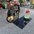 DEKORACJA na grób GRAWEROWANY ZNICZ podstawka na cmentarz RÓŻA DLA MĘŻA
