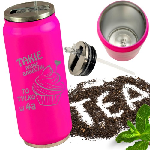 KUBEK TERMICZNY Termos PREZENT KLASOWY Dzień Kobiet Dla koleżanki z klasy   GRAP-039-SZ-N-PINK