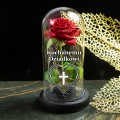 ZNICZ DLA DZIADKA WIECZNA RÓŻA ŚWIECĄCA LED W SZKLE DZIADEK