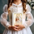 Pamiątka Komunia Chrzest BIBLIA PISMO ŚW nadruk z imieniem OD CHRZESTNEJ