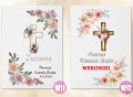 Pamiątka Komunia Chrzest BIBLIA PISMO ŚW nadruk z imieniem OD CHRZESTNEJ
