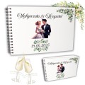 KSIĘGA GOŚCI NA WESELE ŚLUB DREWNIANA PAMIĄTKA ELEGANCKA PERSONALIZOWANA