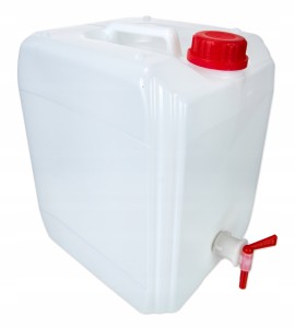 KANISTER BIAŁY 30L +KRAN SPUSTOWY + KOREK POJEMNIK