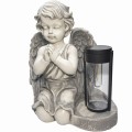 DUŻY ZNICZ GIPSOWA FIGURKA NAGROBNA LAMPA SOLARNA LED