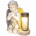 DUŻY ZNICZ GIPSOWA FIGURKA NAGROBNA LAMPA SOLARNA LED