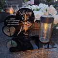 ZNICZ SOLARNY z Grawerem Wieczna Lampka Latarenka LED STATUETKA dla taty