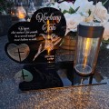 ZNICZ SOLARNY z Grawerem Wieczna Lampka Latarenka LED STATUETKA dla taty